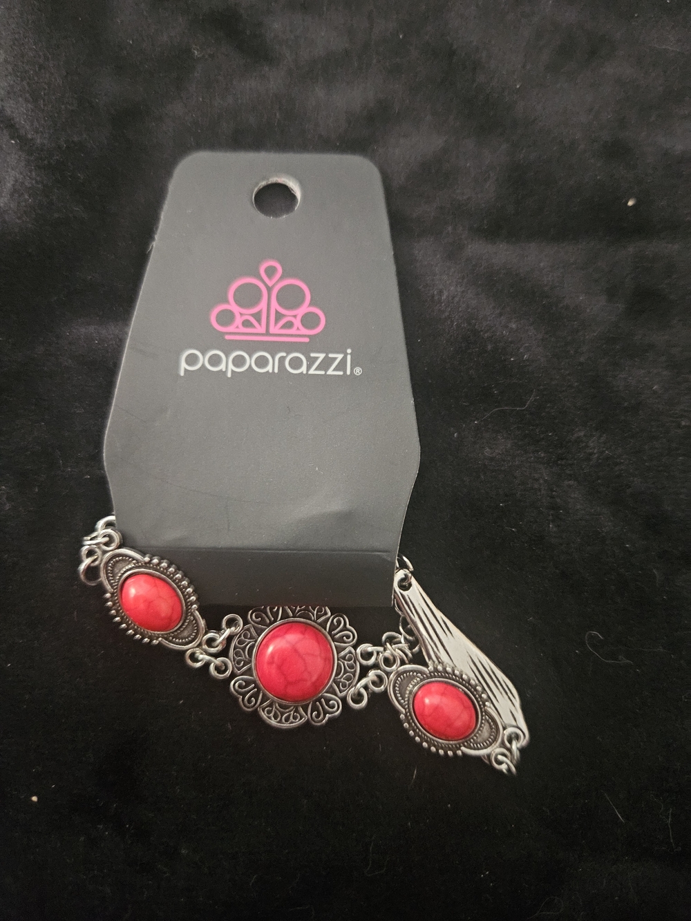 Paparazzi Red Stone Filigree Bracelet